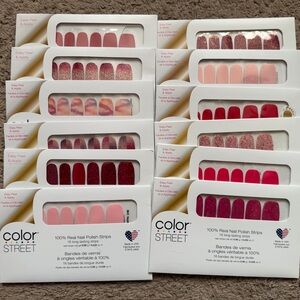 Color Street Red/Pink Nail Polish Strips Collection